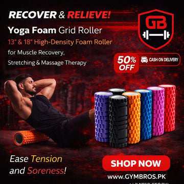 Yoga Grid Roller (13 & 18 Inches) | High-Density EVA Muscle Massage Roller for Deep Tissue Recovery, Stretching, Yoga, Pilates & Fitness Therapy