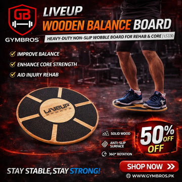 Liveup Wooden Balance Board | Heavy-Duty Non-Slip Wobble Board for Rehab & Core | LS3150