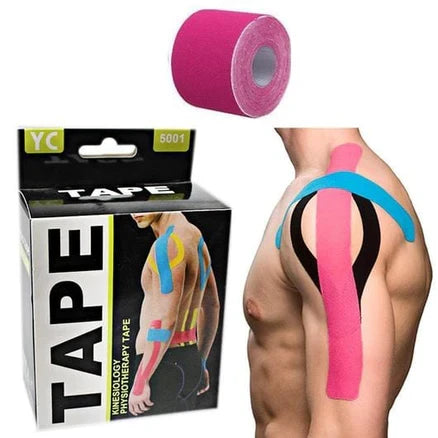 Kinesiology Tape Pack of 3 – Elastic Physiotherapy Sports Tape (5cm x 5m), Breathable, Water-Resistant Muscle & Joint Support for Gym, Running & Recovery