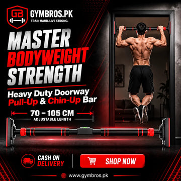 Heavy Duty Doorway Pull-Up & Chin-Up Bar 70–105cm | Telescopic No-Drill Bar with Built-In Leveler