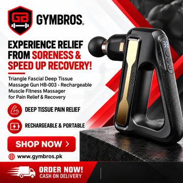 Triangle Fascial Deep Tissue Massage Gun HB-003 | Rechargeable 30W Muscle Massager with 8 Heads, 32-Speed Adjustable Intensity, Type-C Fast Charging for Pain Relief & Recovery