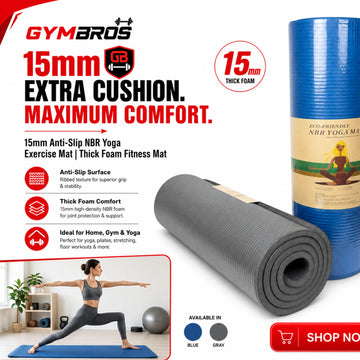 15mm Anti-Slip NBR Yoga Exercise Mat | Thick Foam Fitness Mat