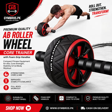 Premium Quality Ab Roller Wheel Core Trainer with Foam Grip Handles, Compact Fitness Equipment for Abs, Core Strength, Stability & Full Body Workout