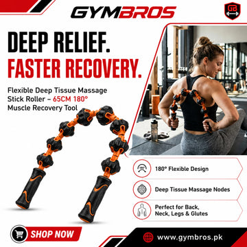 Flexible Deep Tissue Massage Stick Roller – 65CM 180° Muscle Recovery Tool