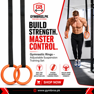 LiveUp Gymnastic Rings LS3675 with Adjustable Straps – Calisthenics, Pull-Ups, Dips & Core Training