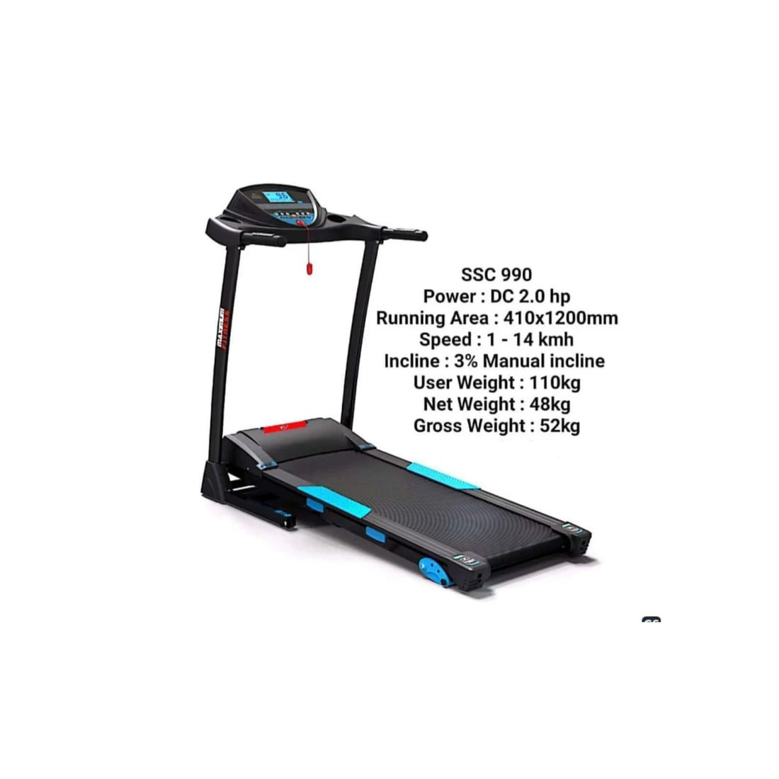 Maximum Fitness Motorized Treadmill – 110KG Capacity Home Running Machine (Black)