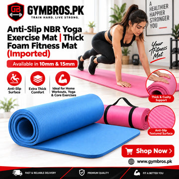 NBR Yoga Exercise Mat  | Anti-Slip Thick Foam Fitness Heavy Weight Mat 10mm, 15mm (Imported)