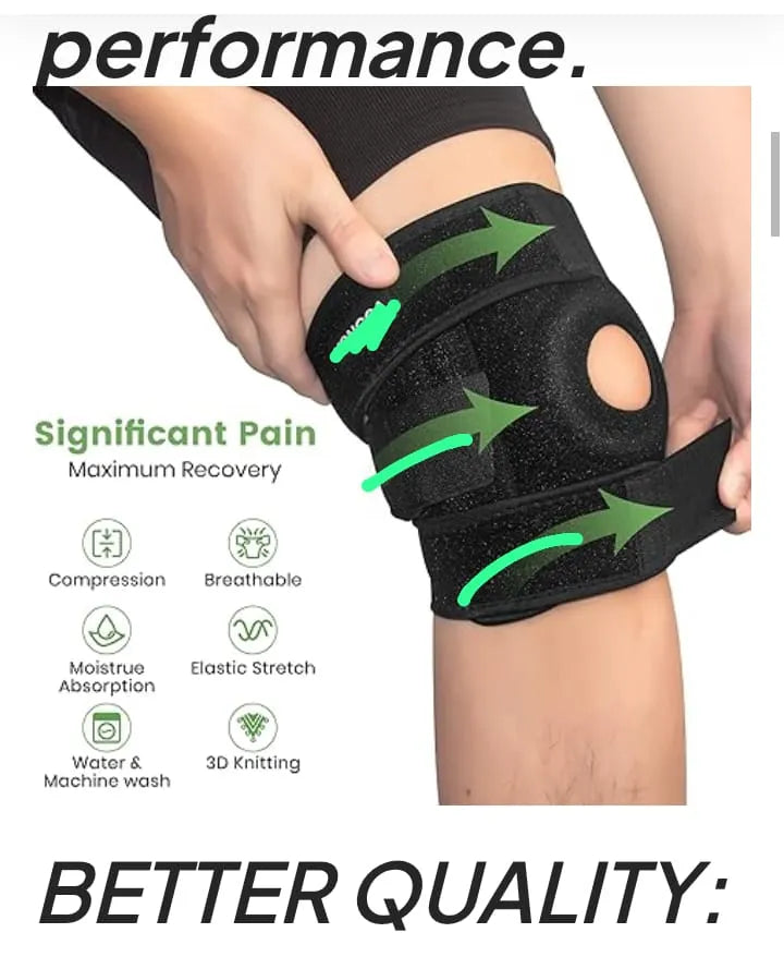 Adjustable Pair of Knee Brace Support for Pain Relief, Sports, Gym & Injury Recovery | Compression Neoprene Knee Support