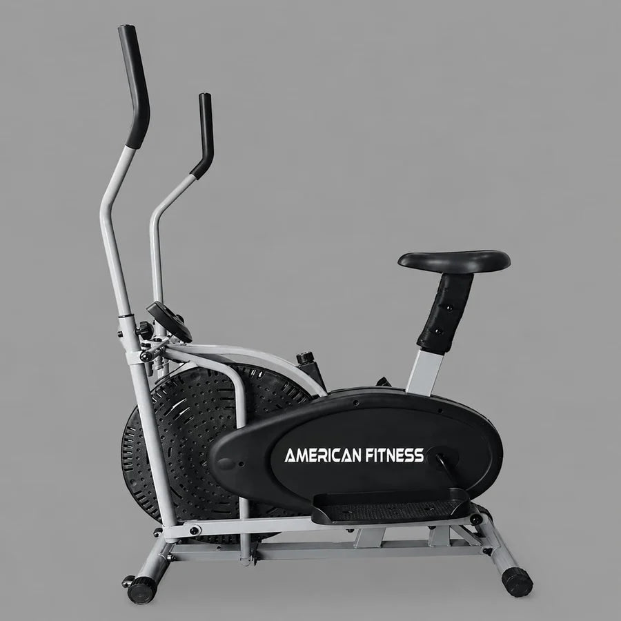 American Fitness 8.2-A Orbit Air Bike Elliptical – 2-in-1 Orbitrack Exercise Bike with Adjustable Resistance & 120KG Capacity