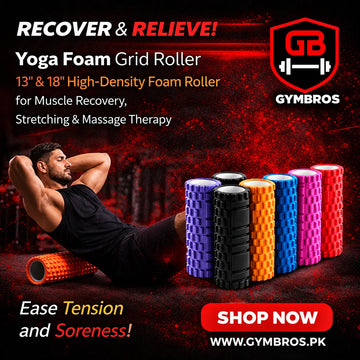 Yoga Grid Roller (13 & 18 Inches) | High-Density EVA Muscle Massage Roller for Deep Tissue Recovery, Stretching, Yoga, Pilates & Fitness Therapy