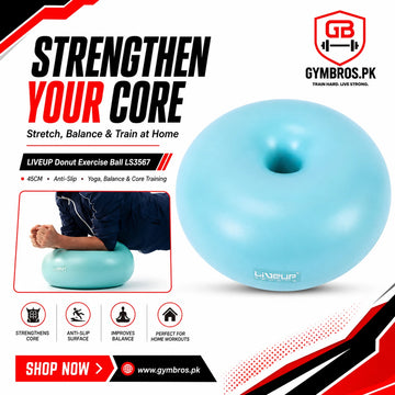 LIVEUP Donut Exercise Ball LS3567 45CM – Anti-Slip Yoga Balance Ball for Stretching, Core Training & Home Workouts