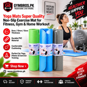 Non-Slip Yoga Mat – 8mm, 10mm & 15mm | Premium PVC Exercise Mat