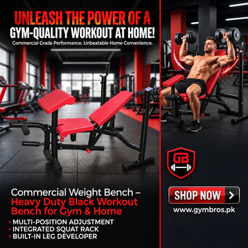Commercial Weight Bench – Heavy Duty Black Workout Bench for Gym & Home