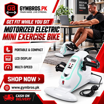 Motorized Electric Mini Exercise Bike Pedal Exerciser – Portable Under Desk Fitness Machine (White)