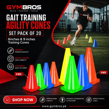Gait Training Agility Cones Set Pack of 20 | 6in & 9in Training Cones