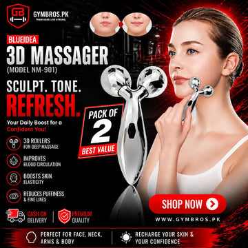 Blueidea 3D Massager NM-901 ( pack of 2 ) | Manual Handheld Roller for Face Lifting, Body Shaping & Skin Tightening