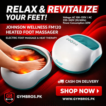 Johnson Wellness FM120 Heated Foot Massager | Voltage: AC 100–120V / AC 220–240V (50/60Hz), Kneading & Air Compression Foot Massager with Heat Therapy for Pain Relief & Reflexology