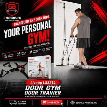 Liveup LS3214 Door Gym Door Trainer | Home Workout Resistance Trainer for Strength Training & Full Body Exercise