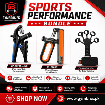 Sports Performance Bundle – GP-707 10–40KG Dual Hand Grip Strengthener, 10–120KG Heavy Gripper with Counter & Finger Exerciser for Grip Training