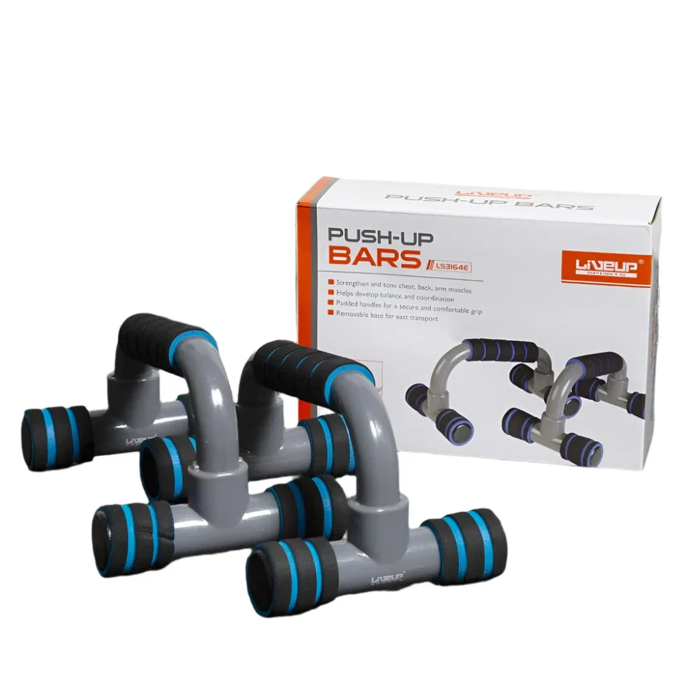 Liveup LS3164E Push Up Bars | Plastic Push-Up Bars with Foam Handles for Chest, Arm & Upper Body Strength Training