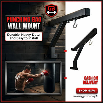Punching Bag Wall Mount – Heavy Duty Steel Bracket (100kg Capacity), 15” Extension, Anti-Rust Coated Boxing Bag Hanger for Home Gym Training