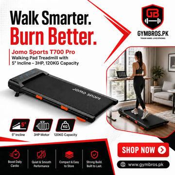 Walking Pad Jomo Sports T700 Pro with 5° Incline – 3HP, 120KG Capacity