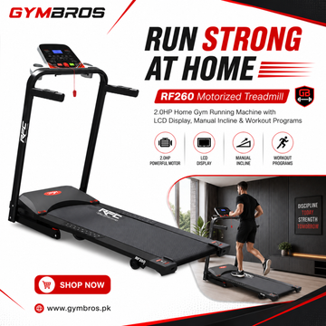 RF260 Motorized Treadmill – 2.0HP Home Gym Running Machine with LCD Display, Manual Incline & Workout Programs