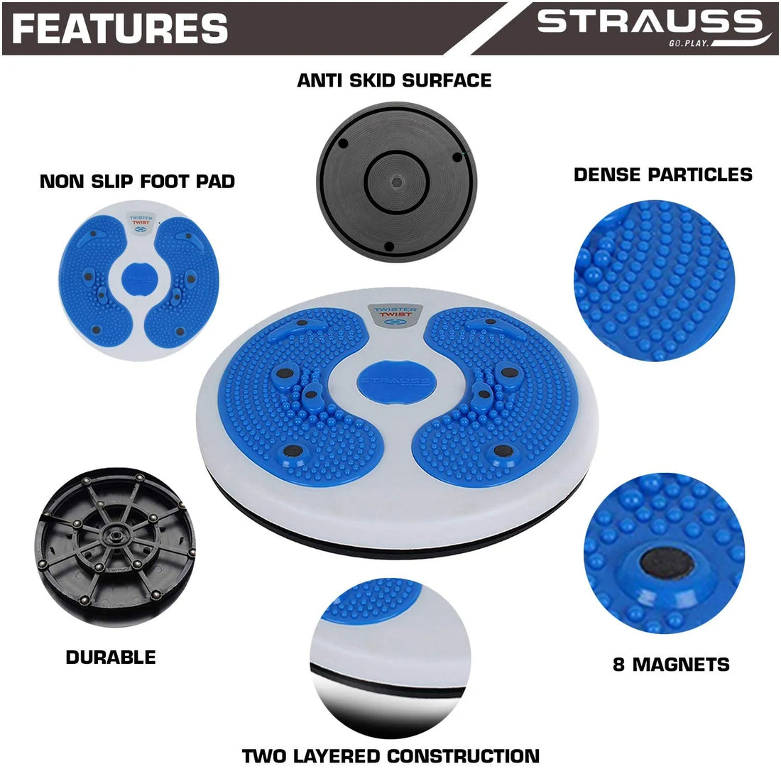 Waist Twisting Machine – Rotary Abdominal Fitness & Massage Twist Board for Home Workout