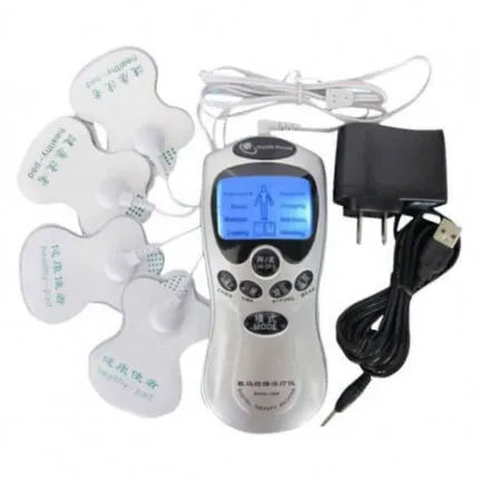 "BlueIdea Digital Pulse Massager – Muscle Relaxation Machine with 4 Pads, Battery & Charger"