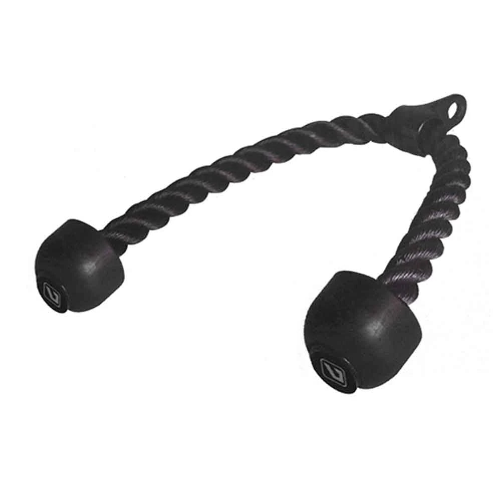 LiveUp LS2251 Triceps Rope with Rubber Handles | Heavy-Duty Nylon Cable Attachment for Triceps, Biceps, Back, Shoulder & Abs Strength Training | Gym Cable Machine Accessory